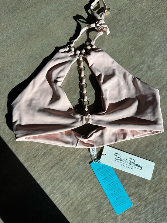 Beach Bunny Other - Beach Bunny Blush Pink HighNeck Swim Top Ireland with Ring Detail large NWT
